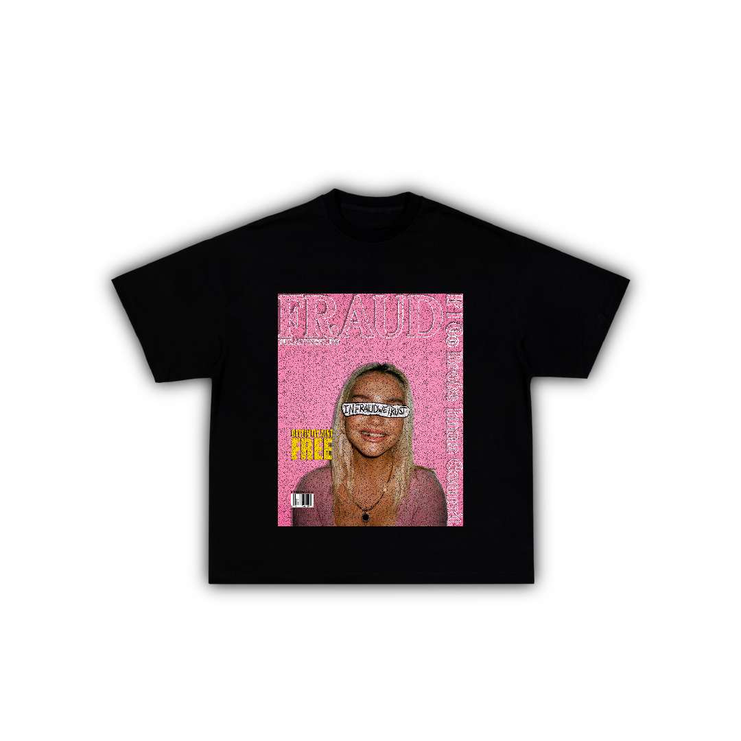 Pink Girl tee black